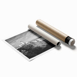 Extra large rolled print featuring vibrant floral art of a Puerto Rican scenery, ideal for classy bathroom wall art.