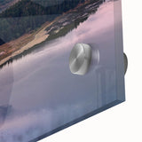 Large abstract wall art featuring vibrant hues of a European scenery on acrylic glass, suitable for dining room ambiance.