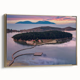 Framed canvas depicting a vintage-style Albanian landscape in muted gold and black tones, ideal for bedroom wall art.