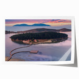 Extra large rolled print of a European scenery in Albania, featuring vibrant floral elements, ideal for art wall dining room.