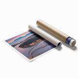 Extra large rolled print featuring a serene Albanian landscape with vibrant floral elements.