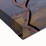 Black and white landscape art painting of Albanian scenery on large stretched canvas, suitable for bedroom wall.