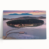 Large black and white photo of a European cityscape on stretched canvas, ideal for kitchen art.