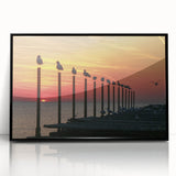 Large abstract wall art depicting a European scenery in muted earth tones on a framed acrylic.