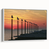 Vintage poster art of a European scenery in Bulgaria, featuring colorful art on white framed canvas.