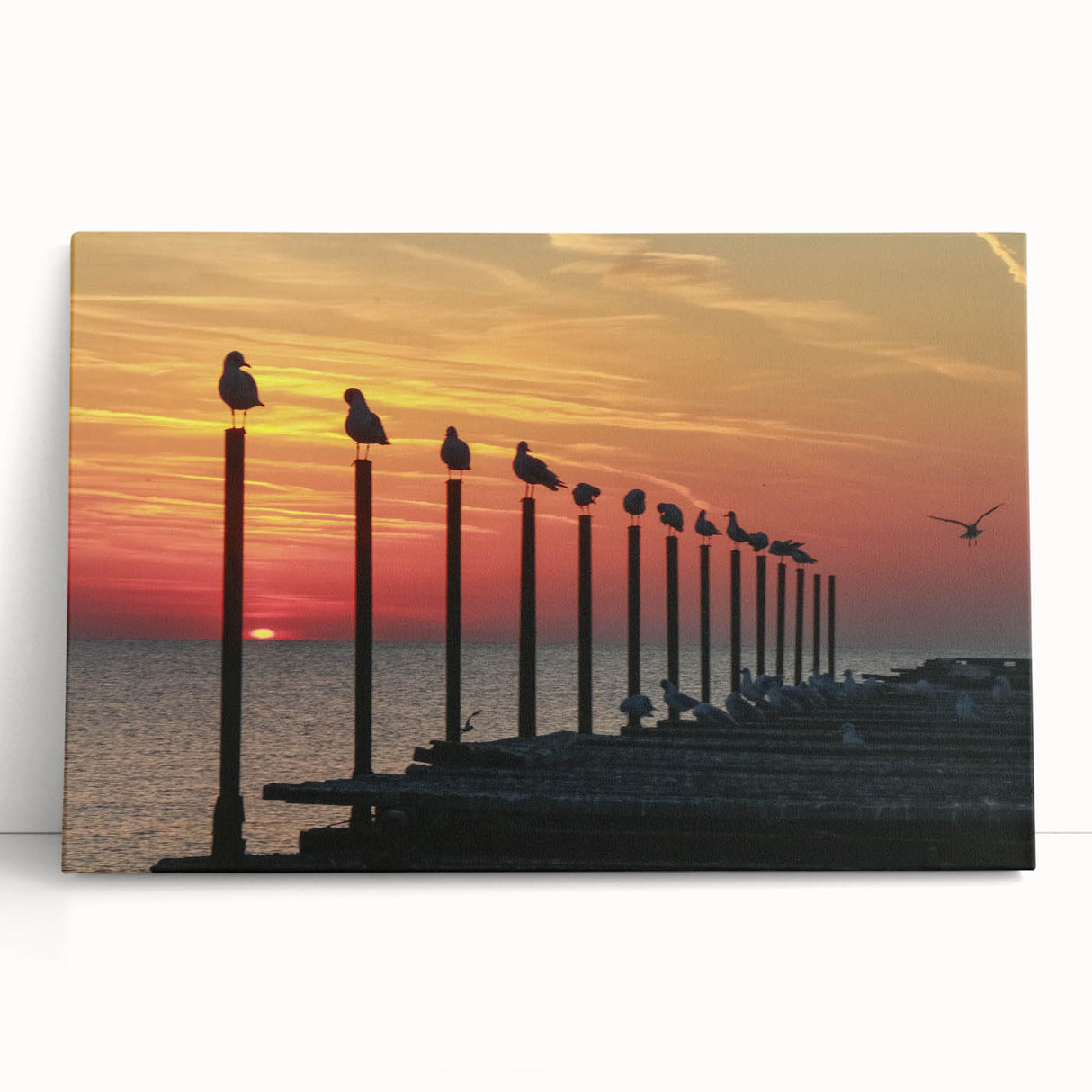 Black and white photograph of a European scenery on large stretched canvas, suitable for kitchen wall art.