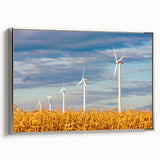 Landscape art painting of a Czech Republic scenery on framed canvas with a silver side view.