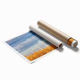 Extra large rolled print of a Czech Republic scenery with floral elements in soft pastel shades.