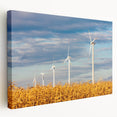 Side view of a stretched canvas featuring a scenic European landscape in muted earth tones, ideal for kitchen wall art.