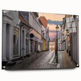 Large abstract wall art of a European scenery in Denmark on acrylic glass, ideal for bedroom or dining room decor.