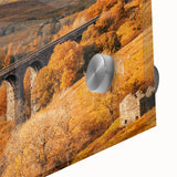 Large abstract wall art depicting Cumbria, England scenery in muted earth tones on acrylic glass.