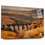 Large abstract depiction of Cumbria landscape on acrylic glass, with muted earth tones, ideal for bedroom or dining room art.