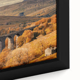 Extra large framed canvas featuring a textured black wall art scene of Cumbria, England, with vibrant colorful accents.