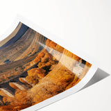 Extra large wall art featuring line art flowers, in muted earth tones, printed on rolled canvas.