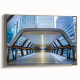 Landscape painting of London on framed canvas, featuring a vintage-style black and gold color scheme.