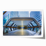 Extra large rolled print of a floral London scenery in pastel shades, suitable for dining room or bathroom wall art.