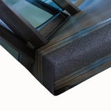 Large art depicting the London skyline in black and white on stretched canvas, suitable for bedroom wall decor.