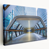 Large art depicting the London skyline, rendered in muted grays and blues on stretched canvas.