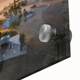 Large abstract wall art depicting a European Estonian scenery in muted earth tones on acrylic glass.