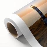 Art deco poster of a European landscape in pastel shades on rolled canvas, ideal for nursery wall art.