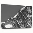Acrylic glass print of the French Alps in muted earth tones, suitable for dining room decor.