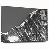 Acrylic print of the French Alps in muted earth tones, ideal for bedroom or dining room art.