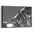 Black and white framed canvas of the French Alps landscape, ideal for bedroom wall art.