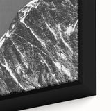 Extra large framed canvas of black wall art depicting the French Alps with colorful, textured brush strokes.