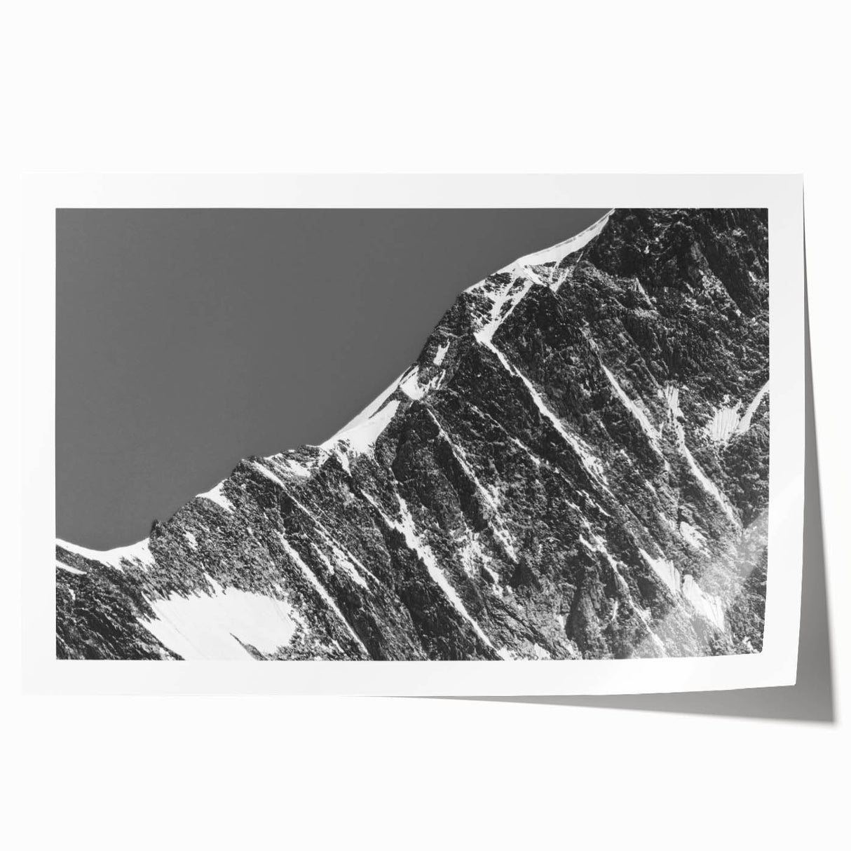 French Alps landscape with muted green and blue tones on a rolled canvas, suitable for art wall dining room.