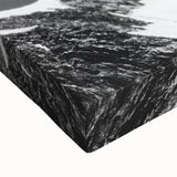 Black and white landscape art painting of the French Alps on stretched canvas, ideal for bedroom wall decor.