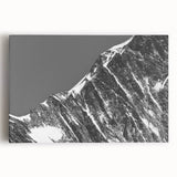 Black and white photograph of the French Alps on large stretched canvas, ideal for kitchen wall art or bedroom ambiance.