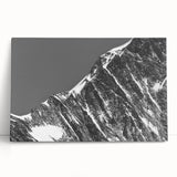 Black and white image of the French Alps on large stretched canvas, suitable for kitchen wall art.