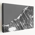 Landscape painting of the French Alps on stretched canvas, featuring tranquil blue and white tones.