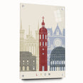 Acrylic print of Lyon, France in muted earth tones, ideal for dining room decor.