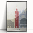 Large abstract wall art of Lyon, France, in muted earth tones on a framed acrylic, ideal for modern living room decor.