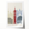 Rolled print of Lyon, France, featuring floral scenes in pastel shades, ideal for art wall dining room decor.