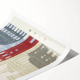 Extra large wall art featuring line art flowers in muted colors on a rolled print, ideal for large living room decor.