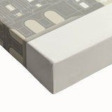 Black and white landscape art painting of Lyon, France on large stretched canvas, suitable for bedroom wall decor.