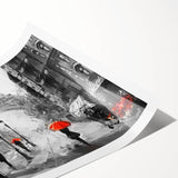 Extra large wall art featuring line art flowers in black on a white background, ideal for large living room decor.