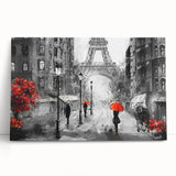 Black and white canvas print of the Eiffel Tower, ideal for kitchen wall art.