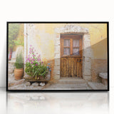Large abstract wall art depicting the Provence scenery in France, in muted earth tones on a framed acrylic.