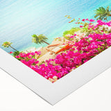 Art deco poster of a serene French southern landscape in soft pastel shades on rolled canvas, suitable for dining room walls.