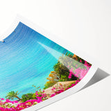 Extra large rolled print featuring line art flowers in subtle earth tones, ideal for large living room wall art.