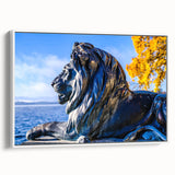 Vintage poster art of Bavarian landscape in vibrant colors on extra large framed canvas, ideal for living room decor.