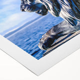 Art deco poster of a Bavarian landscape in muted earth tones on a rolled canvas, suitable for dining room decor.