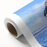 Art deco poster of a Bavarian landscape in muted pastel colors on rolled canvas, ideal for nursery wall art.