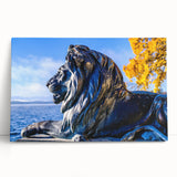 Black and white large art print of Bavarian landscape on stretched canvas, ideal for kitchen wall art.