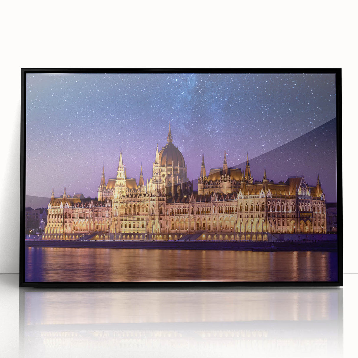 Large abstract wall art depicting a European scenery in muted earth tones on framed acrylic, suitable for modern decor.