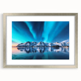 Extra large abstract art print of a textured Icelandic landscape in muted earth tones, framed in silver.