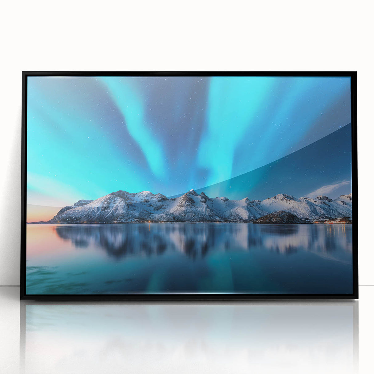Large abstract wall art depicting a European Icelandic landscape in muted earth tones on a framed acrylic print.